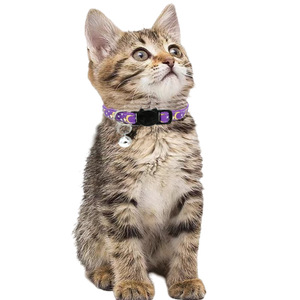 Collier <span class=keywords><strong>pour</strong></span> chat avec cloche <span class=keywords><strong>lune</strong></span> réfléchissante Colliers <span class=keywords><strong>pour</strong></span> animaux de compagnie en nylon réglables Collier coloré bon marché <span class=keywords><strong>pour</strong></span> petits chiens chats Collier de rupture - Product Image 2