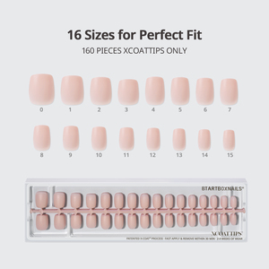 XCOATTIPS XS Extra Short Square 160pcs Faux Ongles Carrés Extra Courts Nude Naturel Qualité Supérieure Gel Doux X Press On Nails - Product Image 3