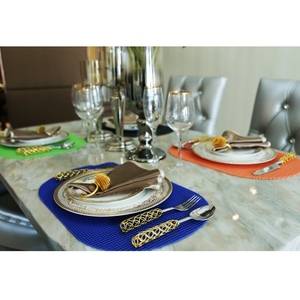 Mantel Individual antideslizante de PVC y almohadilla de mesa a precio barato al por mayor, diseño moderno a cuadros de boda, impermeable, tamaños personalizables - Product Image 2