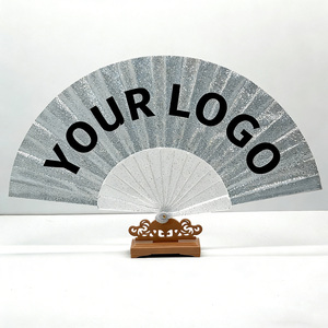 Abanico de Mano Personalizado con Logotipo, Material PP, Sublimación, Abanico de Poliéster en Blanco, Abanico Plegable de Plástico con Sonido de Claqueteo para Bodas - Product Image 1