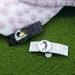 Nouveau marqueur de golf en métal émaillé en forme de boule, peinture cuite au four, avec design créatif style queue de billard, clip magnétique pour casquette, disponible en stock - Product Image 6