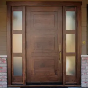 Luxury Design Exterior Solid Wood Door Soundproof Door Real Wood Double Entry High Quality For House