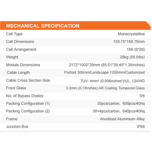 <span class=keywords><strong>Talesun</strong></span> แผงโซล่าเซลล์โมโนเพอร์โมโนคริสตัลไลน์แบบตัดครึ่งเซลล์ทำจากแก้วสองชั้นแบบครึ่งเซลล์9BB 144 425 ~ 445W - Product Image 3