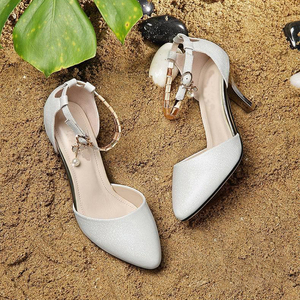 Cinturino alla caviglia per bambine sandali versatili estivi di nuovo stile Pu tomaia <span class=keywords><strong>elegante</strong></span> scarpe con tacchi alti rosa per donna - Product Image 5