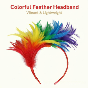 Serre-tête créatif européen et américain en plumes, chapeau <span class=keywords><strong>de</strong></span> mariée coloré en plumes, accessoire <span class=keywords><strong>de</strong></span> cheveux pour séance photo <span class=keywords><strong>de</strong></span> fête d'Halloween - Product Image 2