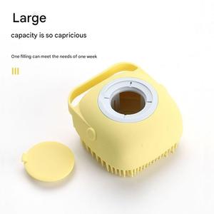 Cepillo de ducha de silicona ecológico para mascotas 2024, dispensador de champú para baño de animales pequeños con dispensador de jabón para masaje de baño de perros y gatos - Product Image 4