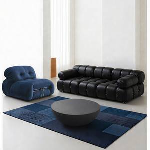 Sofá Modular de Cuero Genuino Estilo Italiano, Forma Recta en L, Relleno de Espuma, Muebles para Sala de Estar - Product Image 2