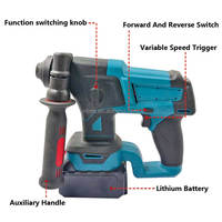 Marteau perforateur rotatif sans fil sans balais 4815 Lithium-Ion 800W de qualité industrielle, perceuse à percussion SDS Plus 3 modes pour béton