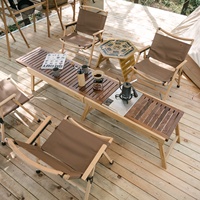 Table pliante en bois Naturehike pour camping, pique-nique et barbecue, avec rail coulissant, table combinée IGT