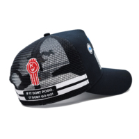 Casquette de camionneur personnalisée de haute qualité classique de l'Australie Pays à profil haut 5 panneaux avec broderie de logo à rayures latérales Casquettes de camionneur à rabat