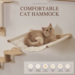 <span class=keywords><strong>Arbre</strong></span> <span class=keywords><strong>à</strong></span> <span class=keywords><strong>chat</strong></span> mural en bois massif, griffoir mural en bois, plateforme suspendue avec escalier pour <span class=keywords><strong>chat</strong></span> - Product Image 4