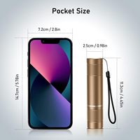 Mini lampe torche LED personnalisable OEM ODM avec logo, rechargeable USB-C, zoomable, en aluminium, pour randonnée en extérieur, urgence, vente en gros