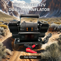 NOUVEAU Pompe de gonflage rapide 12V à affichage numérique 150PSI Double Cylindre Compresseur robuste 300 Litros 4x4 Auto Stop Aluminium