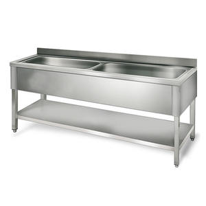 Victory Double Bowl Fregadero de cocina de acero inoxidable Gabinete inox Equipo de catering para hoteles Restaurantes Fábrica China directa - Product Image 5