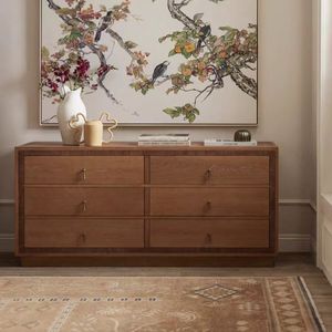 American-style Solid Wood Dresser Home Bedroom Storage Cabinet <strong>French</strong> Retro Wall-mounted Storage Cabinet <strong>Shelf</strong> Cabinet - Product Image 1