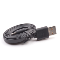 Kabel data usb mikro kabel pengisi daya datar putih untuk ponsel