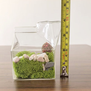 Terrario de Vidrio Transparente con Diseño de Caja de Leche, Forma Cuadrada, Florero de Mesa para Decoración de Interiores del Hogar - Product Image 5