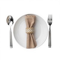 Baroyal Lot de 6 sets de table ronds en plastique tressé, lavables, antidérapants, résistants à la chaleur, pour usage extérieur, beige