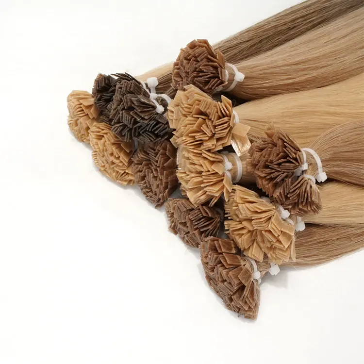 Platte Punt Bohemian Balayage Hair Extensions Groothandel Keratine Prodoned Hair Extensions Dubbel Getekend Prebonded I U V K Tip Haar