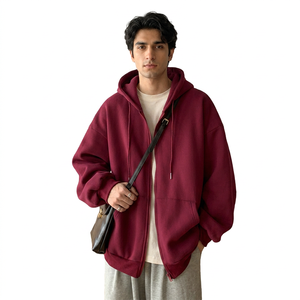 Hoodies สำหรับผู้ชาย hoodies heavyweight มี500 GSM สีแดง - Product Image 1