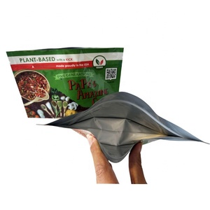 Finition brillante Doypack support pochette à fermeture éclair feuille d'aluminium sac de collation en plastique avec stockage de Mylar pour poudre de chili d'aliments congelés - Product Image 5