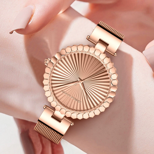 HANNAH MARTIN 1571 Montre étanche à quartz tendance avec mouvement japonais Montre bracelet en acier inoxydable simple et unique pour femme - Product Image 1