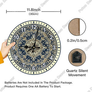 Putuo Décor Bohème Motif Africain Rond Bois <span class=keywords><strong>Horloge</strong></span> <span class=keywords><strong>Murale</strong></span> Motif Rustique Salon Chambre <span class=keywords><strong>Horloge</strong></span> <span class=keywords><strong>Murale</strong></span> Décor - Product Image 2