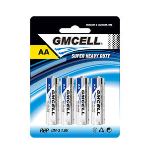 แบตเตอรี่ PVC Jacket R6P 1.5V AA แบตเตอรี่คาร์บอนสังกะสีพร้อมเวลาปล่อยสูง - Product Image 4