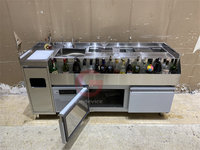 Station de bar à cocktails et slushs portable en acier inoxydable, comptoir standard, personnalisable
