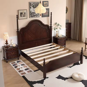 Tùy Chỉnh Sang Trọng Midcentury Giường Mềm Vua/Nữ Hoàng Rắn Gỗ Khung Giường Dành Cho Người Lớn Thạc Sĩ Phòng Ngủ Đám Cưới Nhà Máy Bán - Product Image 3