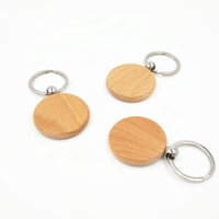 Porte-clés en bois rond naturel de marque privée gravure Laser Logo porte-clés en bois vierge bricolage porte-clés en bois pour cadeau Souvenir