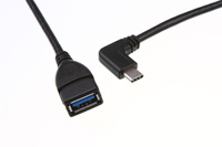 Pasokan Pabrik Kabel Adaptor Data OTG USB-C USB 3.1 Tipe C Jantan ke USB 3.0 Betina Sudut 90 Derajat 22CM