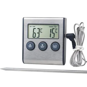Thermomètre de cuisine grill numérique, blanc, pour BBQ, aliments, four de cuisson, viande, avec grand écran LCD, TP700