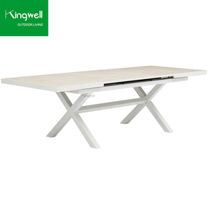 <span class=keywords><strong>Mesa</strong></span> <span class=keywords><strong>de</strong></span> <span class=keywords><strong>Comedor</strong></span> Extensible <span class=keywords><strong>de</strong></span> Aluminio y Sillas <span class=keywords><strong>de</strong></span> Respaldo Alto para Jardín y Patio, Modernas, Resistentes al Agua y a los Rayos UV, en Oferta - Product Image 4