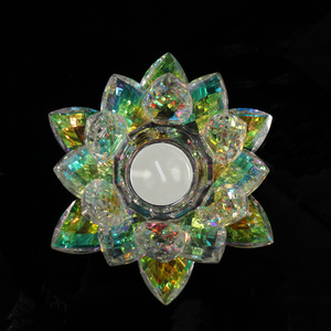 Rainbow AB Coating Crystal <strong>Lotus</strong> Flower Tealight <strong>Candle</strong> <strong>Holder</strong> MH-Z0255 - Product Image 6