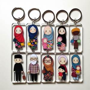 Custom Souvenir Kpop Animal Designer Anime Character Kawaii Cat Clear Resin Plastic Key Chain Acrylic Keychain