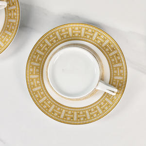 Tasse à thé de l'après-midi rétro de luxe léger, tasse à café en porcelaine fine, idéale pour offrir - Product Image 3