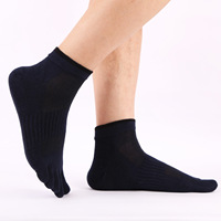 Chaussettes de sport pour hommes, 5 doigts, à bout fendu, invisibles, en coton respirant, écologiques, pour l'automne