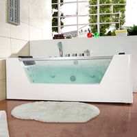 Vente en gros Baignoire de massage en acrylique Baignoire spa hydromassante autoportante pour 1 personne avec 12 jets Hôtel Salle de bain de luxe Trempage