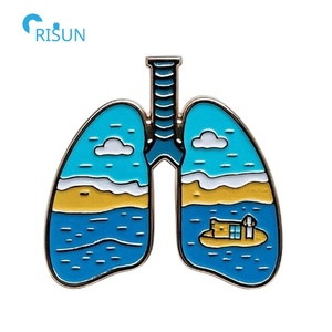 Pin de Solapa Personalizado con Forma de Pulmón, Anatomía Biológica, Pulmonología, Broche con Forma de Pulmón, Pin de Esmalte Personalizado - Product Image 3