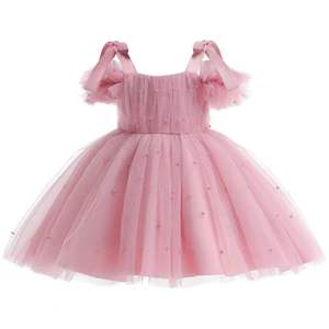 Girls' Gauze Princess Bow Suspender <b>Dress</b> Children's Performance Clothes - Product Image 3
