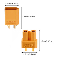 Connecteur banane XT30 plaqué or en cuivre pur, prise mâle et femelle haute intensité sécurisée pour batterie lithium de modèle RC