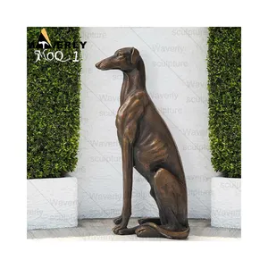 Waverly Metal Brass Animal Statue Outdoor Garden Park Abstract Art Brown Bronze Dog Statue Sculpture For Sale