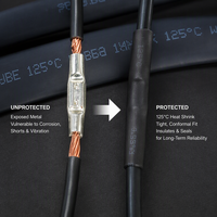 Matériau polyoléfinique ignifuge sans halogène, imperméable, classé IP68, tube thermorétractable de qualité ferroviaire, 40 mm, noir, câble 35 KV