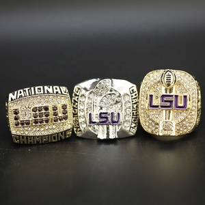 2003-2007 2019 LSU Campeonato Anel 3-Piece Set Louisiana University League Gemstone Anéis em Liga NCAA Jóias Material Principal - Product Image 1