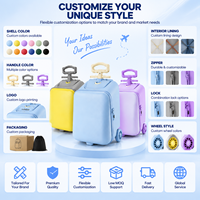 Valise à roulettes pour enfants personnalisée OEM ODM, couleur macaron, coque rigide, avec roues, pour les voyages à l'aéroport, vente en gros