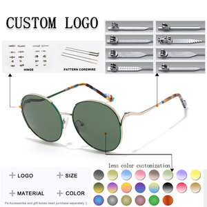 Gafas de sol redondas con montura completa, montura en oro rosa, lentes marrones, unisex, estilo retro para adultos, protección UV400 - Product Image 2