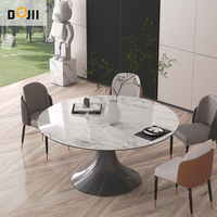 Ensemble de table à manger en résine frittée de style chinois avec centre rotatif et chaises pour 6 et 8 personnes