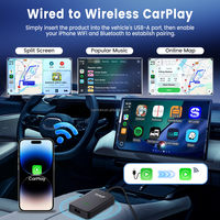 Kit Carlink Tpct Usb Carplay Ota Update Plus d'applications CarPlay filaire vers sans fil 2 en 1 Usbc Wifi6 Boîte intelligente Ai adaptateur pour Waze