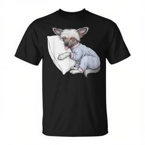 Camiseta para niñas con estampado de perro chino con cresta dormilóna - Product Image 2